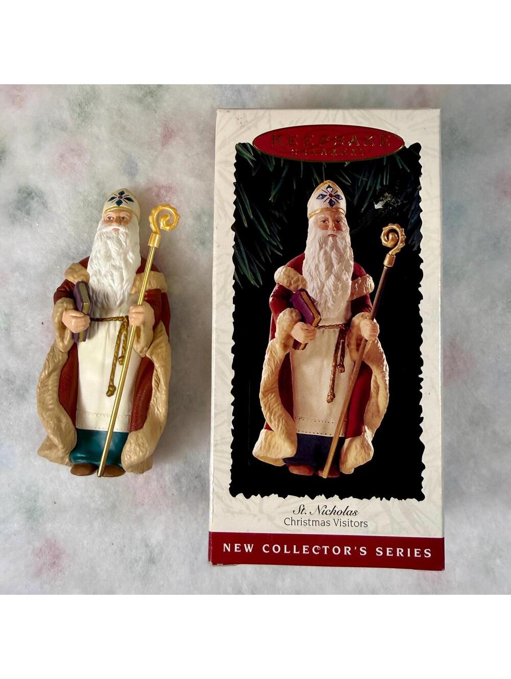 St. Nicholas - Hallmark Ornament - First in the Christmas Visitors Series - 1995